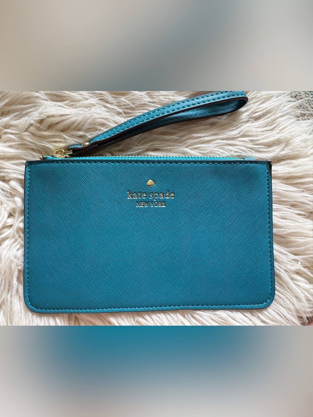 KATE SPADE NEW YORK Wristlet Wallet Clutch Teal Leather Fresh Air New w/out Tags